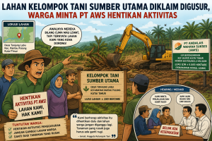 Lahan Kelompok Tani Sumber Utama Diklaim Digusur, Warga Minta PT AWS Hentikan Aktivitas